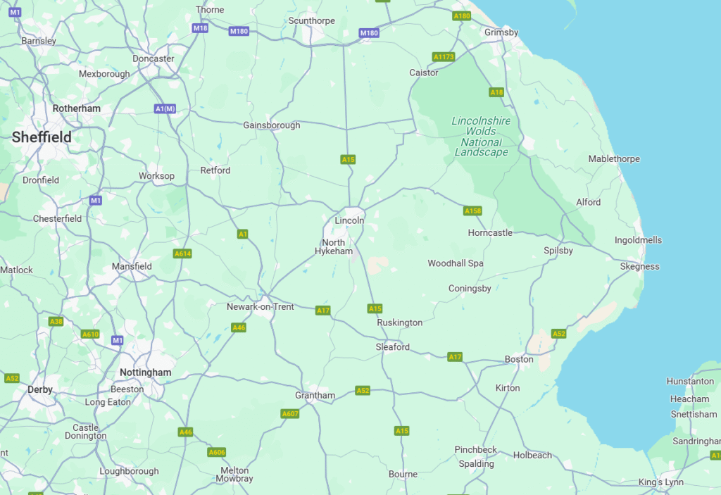 Map of Lincolnshire