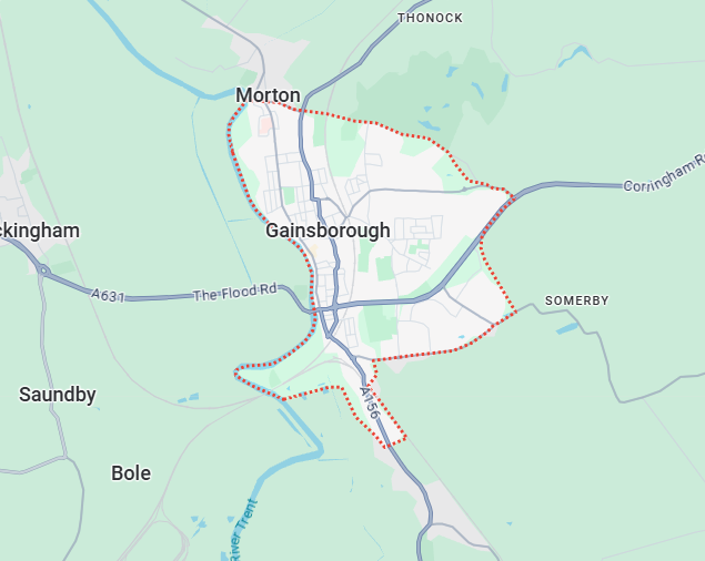 Map of Gainsborough