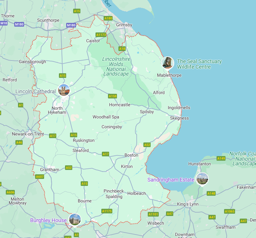Map of Lincolnshire